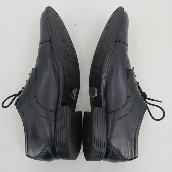 Clarks Whiddon Black Leather Oxford Shoes Size 11.5 Comfort Fit Cap Toe 15770 - Picture 4 of 12